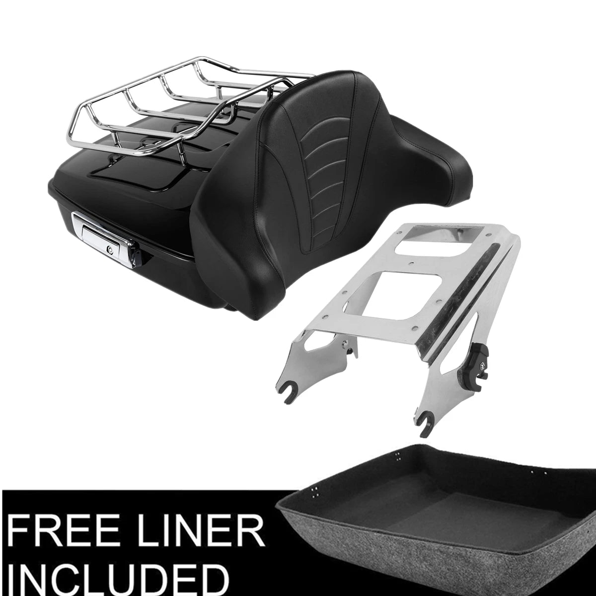 Chopped Trunk Backrest Mount Rack for Harley Electra Road Glide (2009–2013)