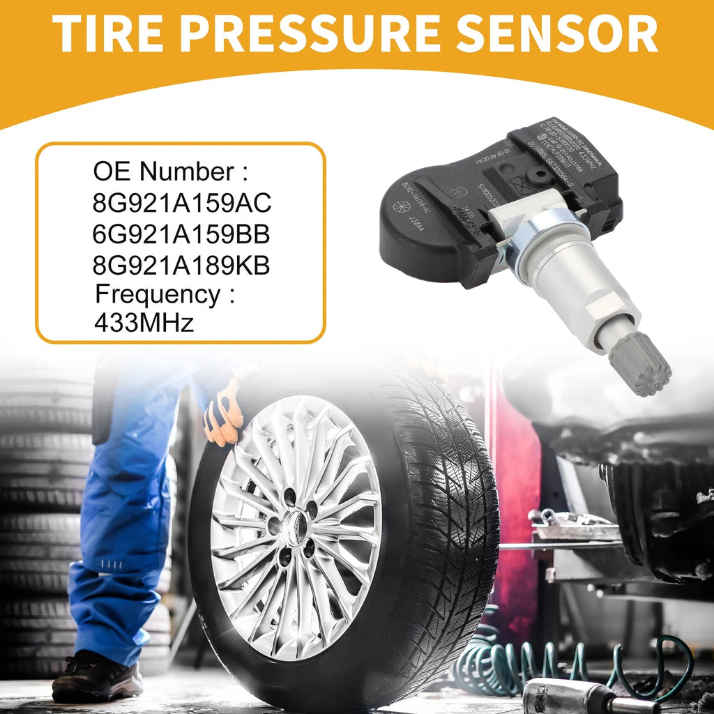 TPMS Tire Pressure Sensor for Ford S-Max (2006–2015) No.8G921A159AC 433MHz