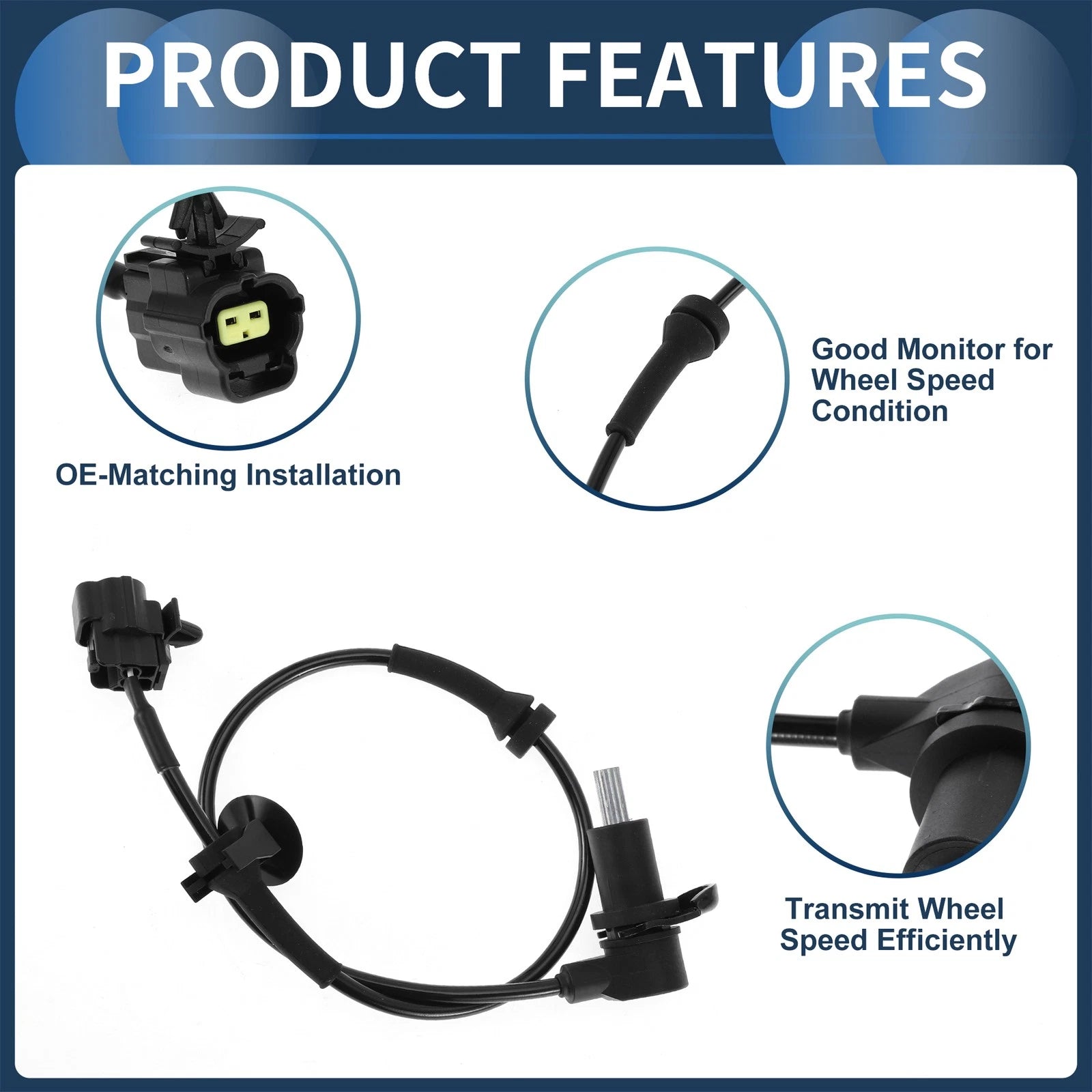 ABS Wheel Speed Sensor No. 96473223 for Chevrolet Aveo (2004–2011) Rear Right