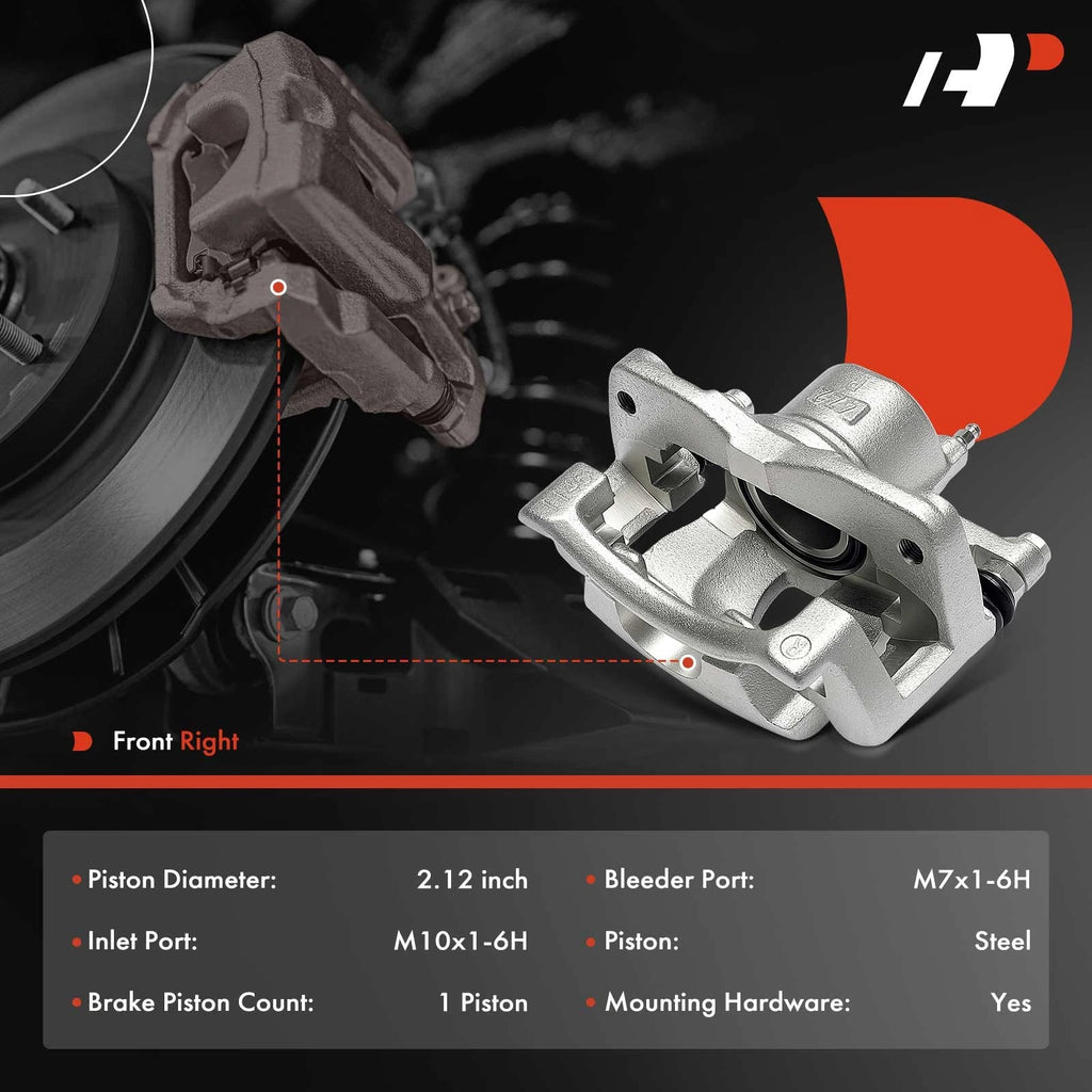 Front Right Disc Brake Caliper with Bracket for Toyota Prius C (2012-2017)