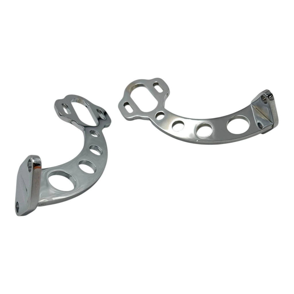 Custom Chrome Steel Brackets with Drilled Holes for Ford Tail Light (1933–1936)