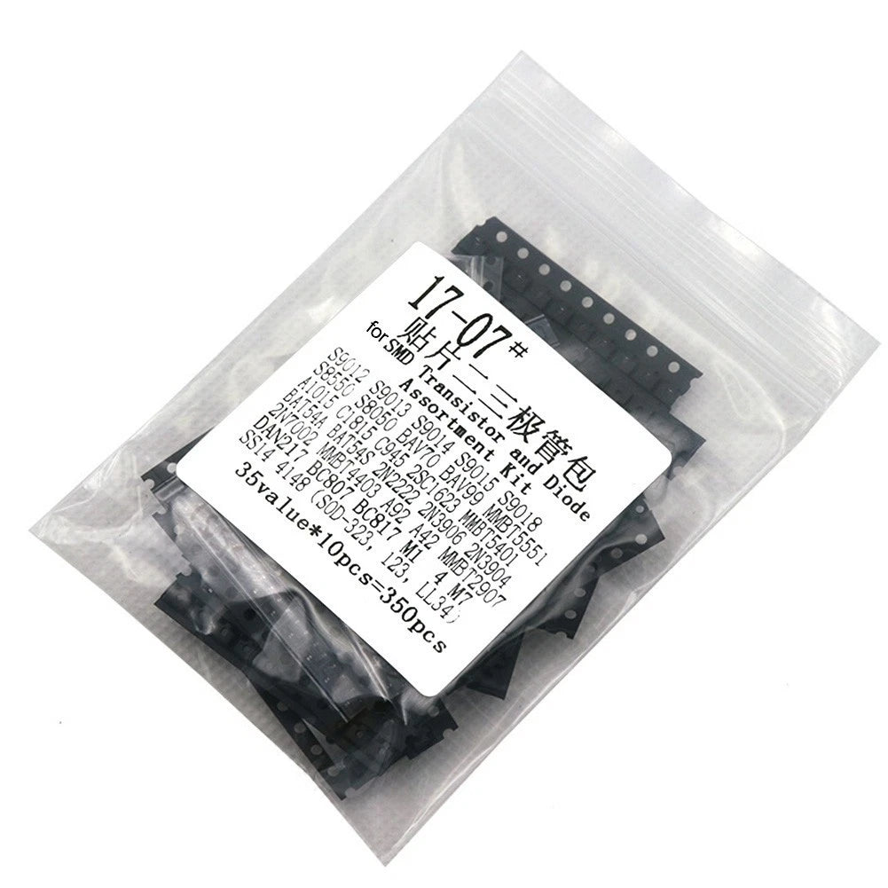 350PCS SMD Transistor and Diode Kit for Audio and Power Use