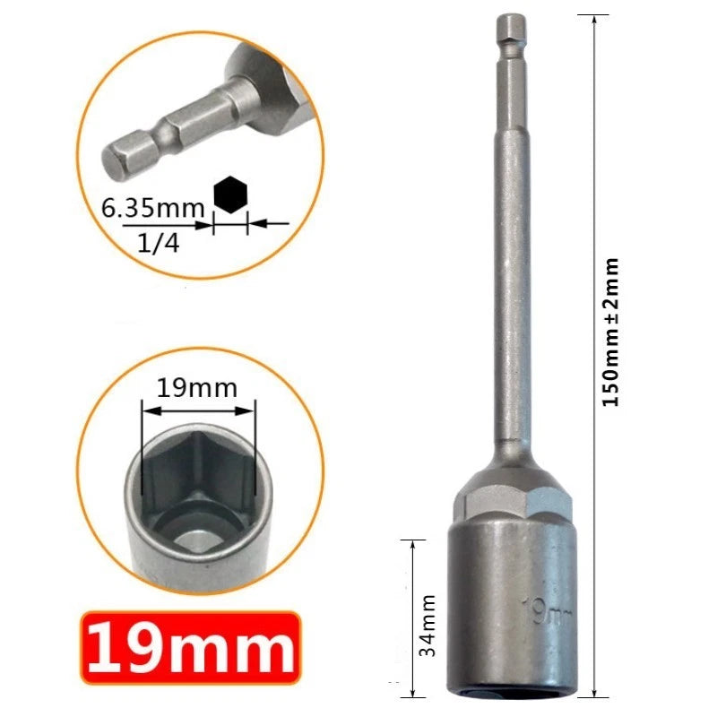 Socket Wrench Extension Sleeve 150mm Chrome Vanadium Steel