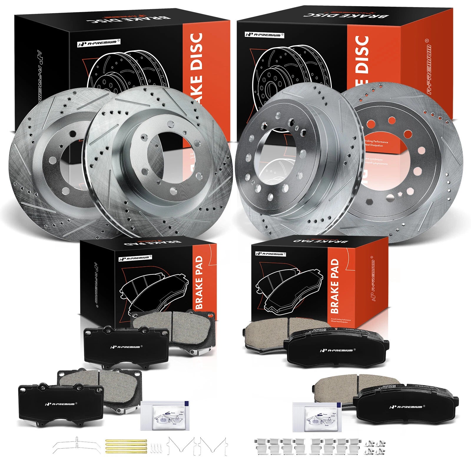 Front Drilled Brake Rotor & Ceramic Pad for Toyota 4Runner (2010–2020)