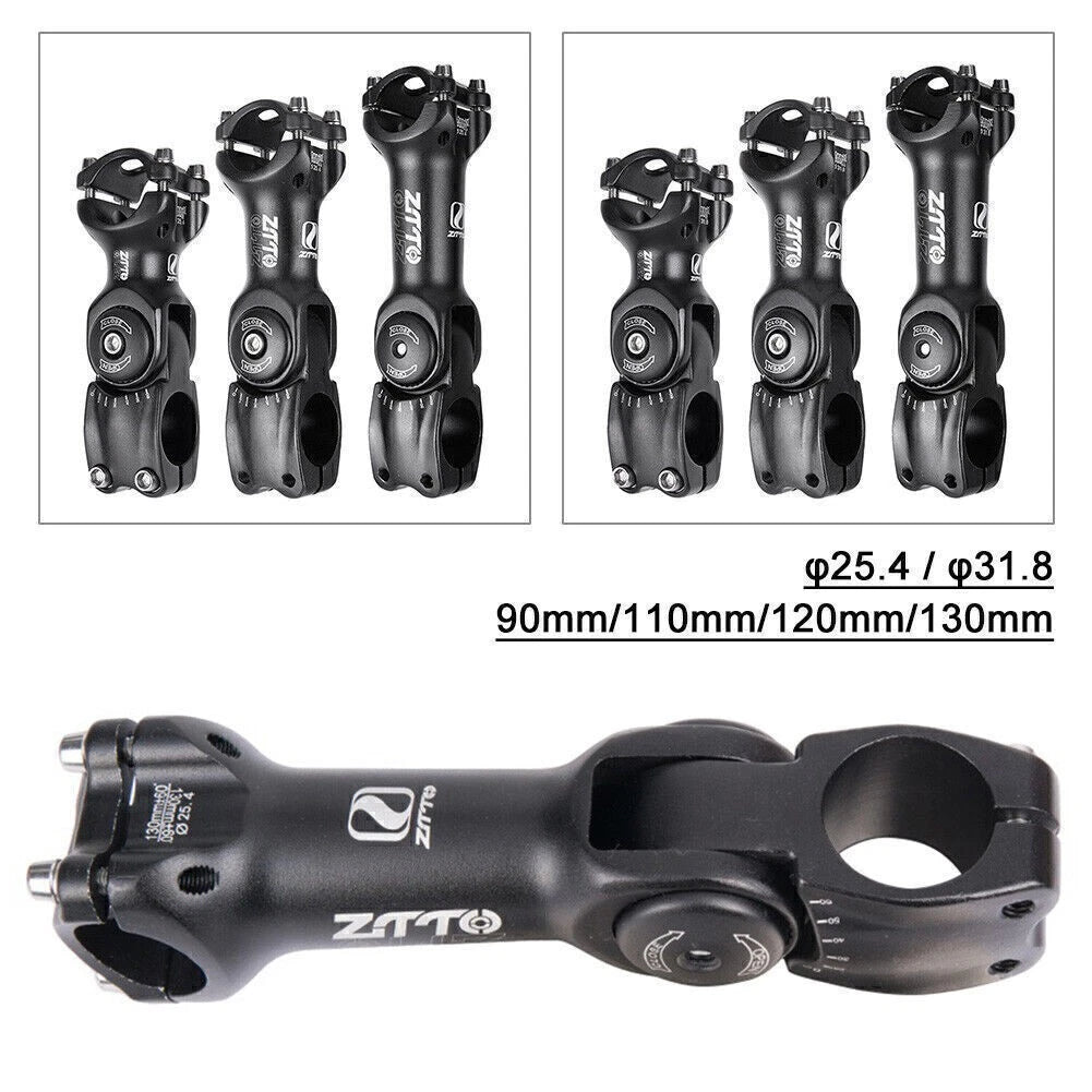 Adjustable Handlebar Stem for ZTTO Road MTB Bicycle (60° 31.8mm, 90/110/130mm)