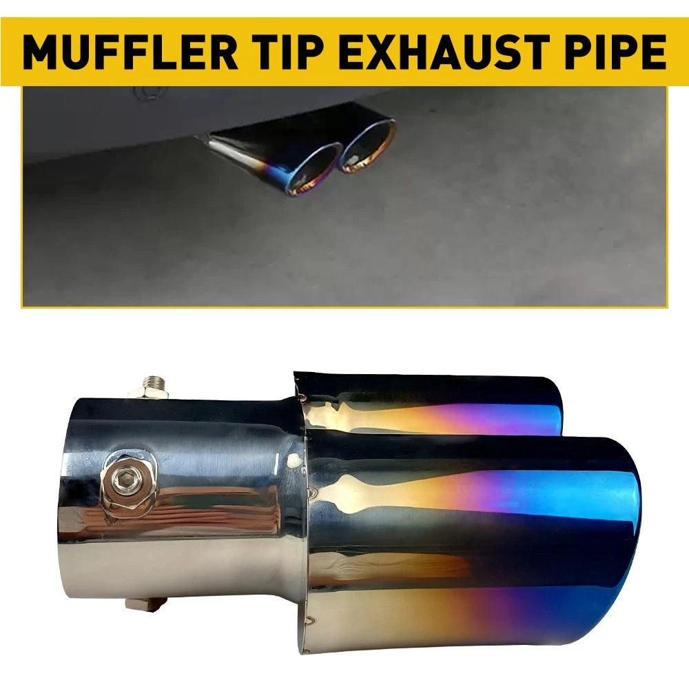 Dual Pipe Tail Muffler Tip for - Stainless Steel