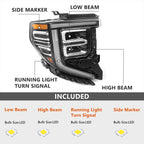 Full LED Headlights for GMC Sierra 1500 Elevation/Pro/SLE (2022–2024)