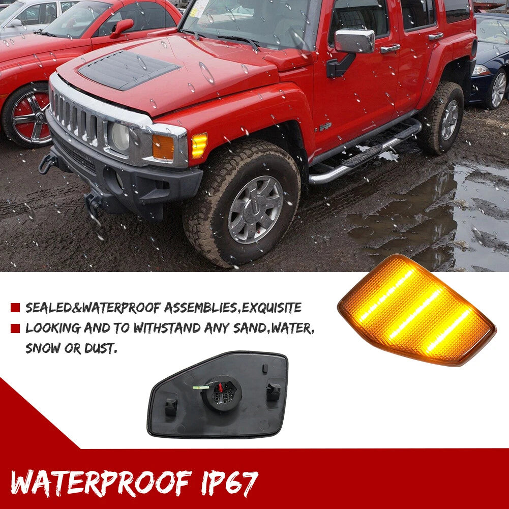Smoked Amber Side Marker Lights for Hummer H3 H3T (2006–2010)