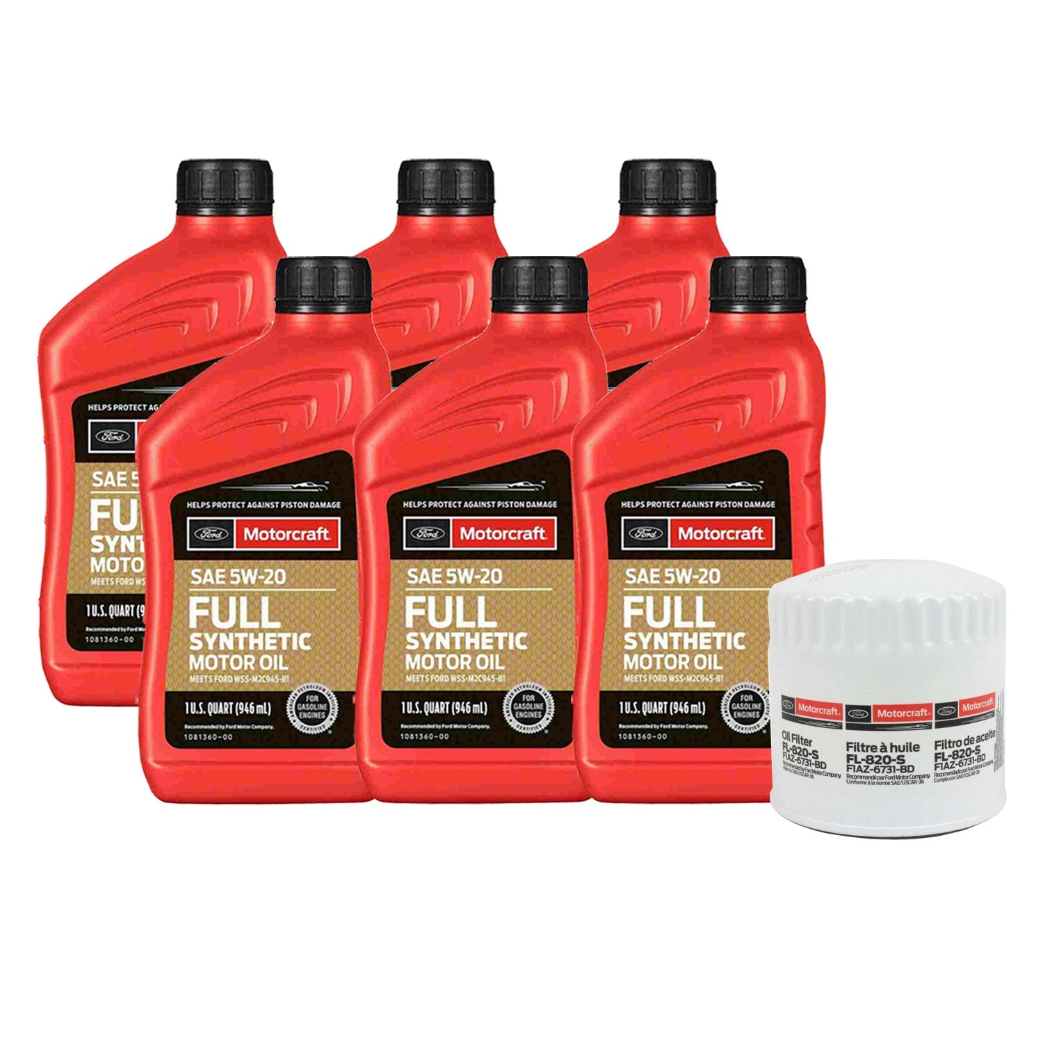 Motorcraft Engine Oil Change Kit SAE 5W-20 for Ford Edge Lincoln Mercury (2007–2023)