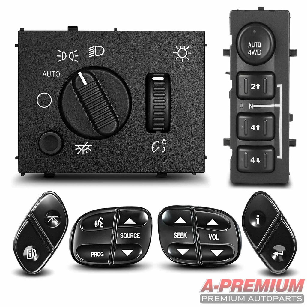 6X 4WD Selector, Steering Wheel & Headlight Switch for Cadillac Chevy