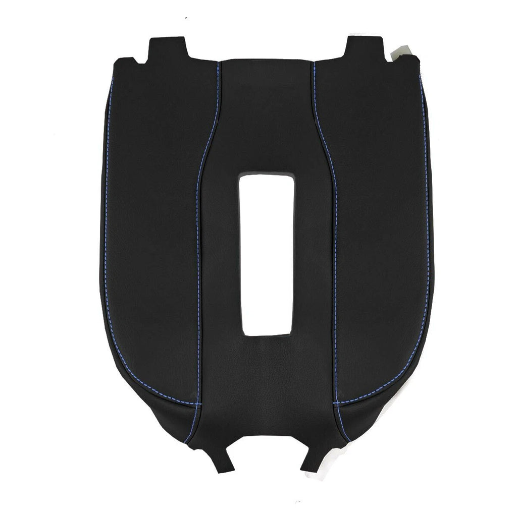 Leather Console Lid Bucket Cover for Chevrolet Silverado (2019–2020) Blue Stitch