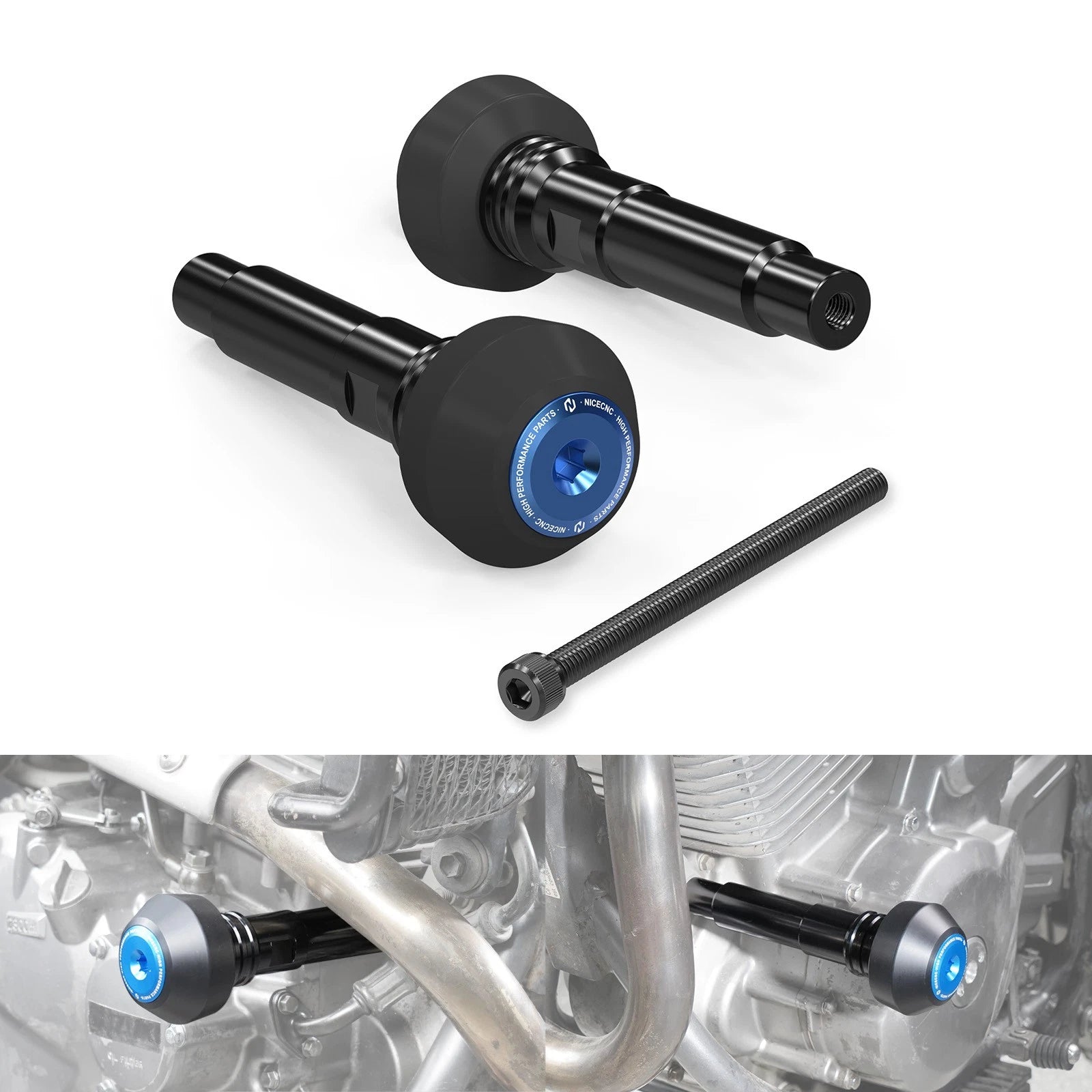 2X Frame Sliders Crash Protector for Suzuki DR650 (1996–2025)
