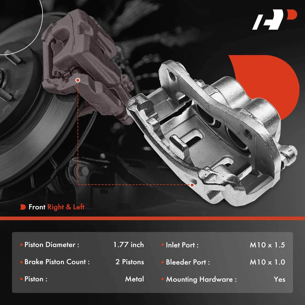 Front Brake Caliper and Ceramic Brake Pad for Chevrolet Equinox (2007–2010)