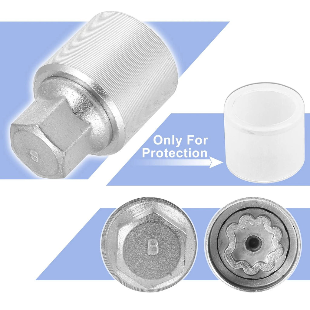 Wheel Lock Lug Nut Anti Theft Screw Removal Key for Audi A4L A5 A6L (2010–2020)
