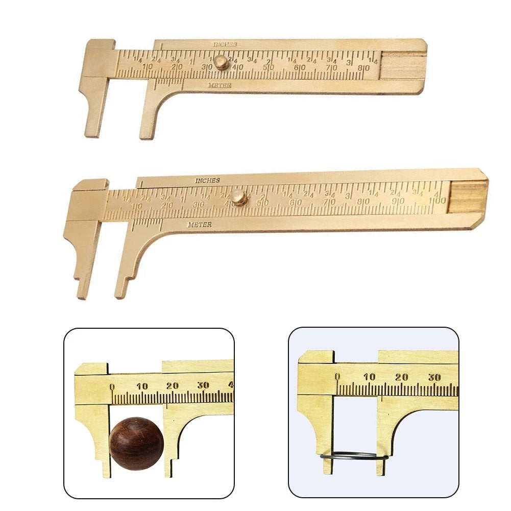 2X Brass Sliding Gauge Vernier Caliper Ruler Measuring Tool (80mm, 100mm)