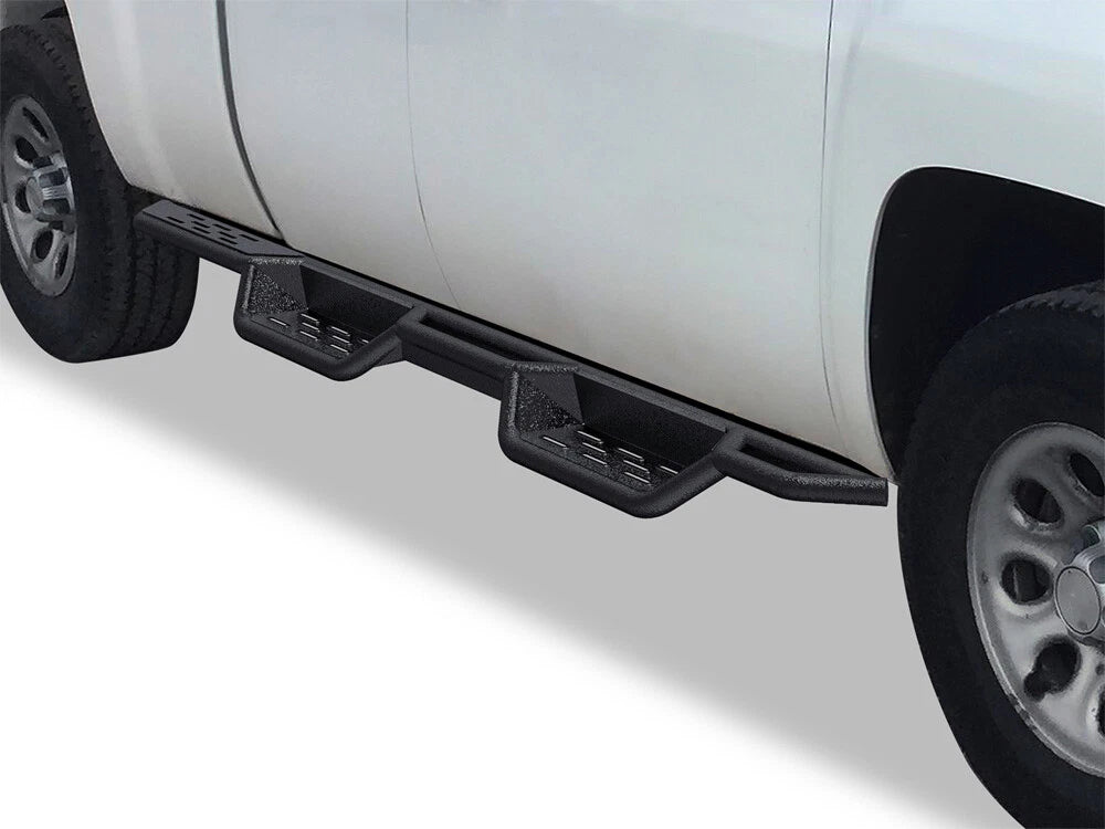 Wheel to Wheel Black Nerf Bars for Silverado Sierra Double Cab (2007–2018)