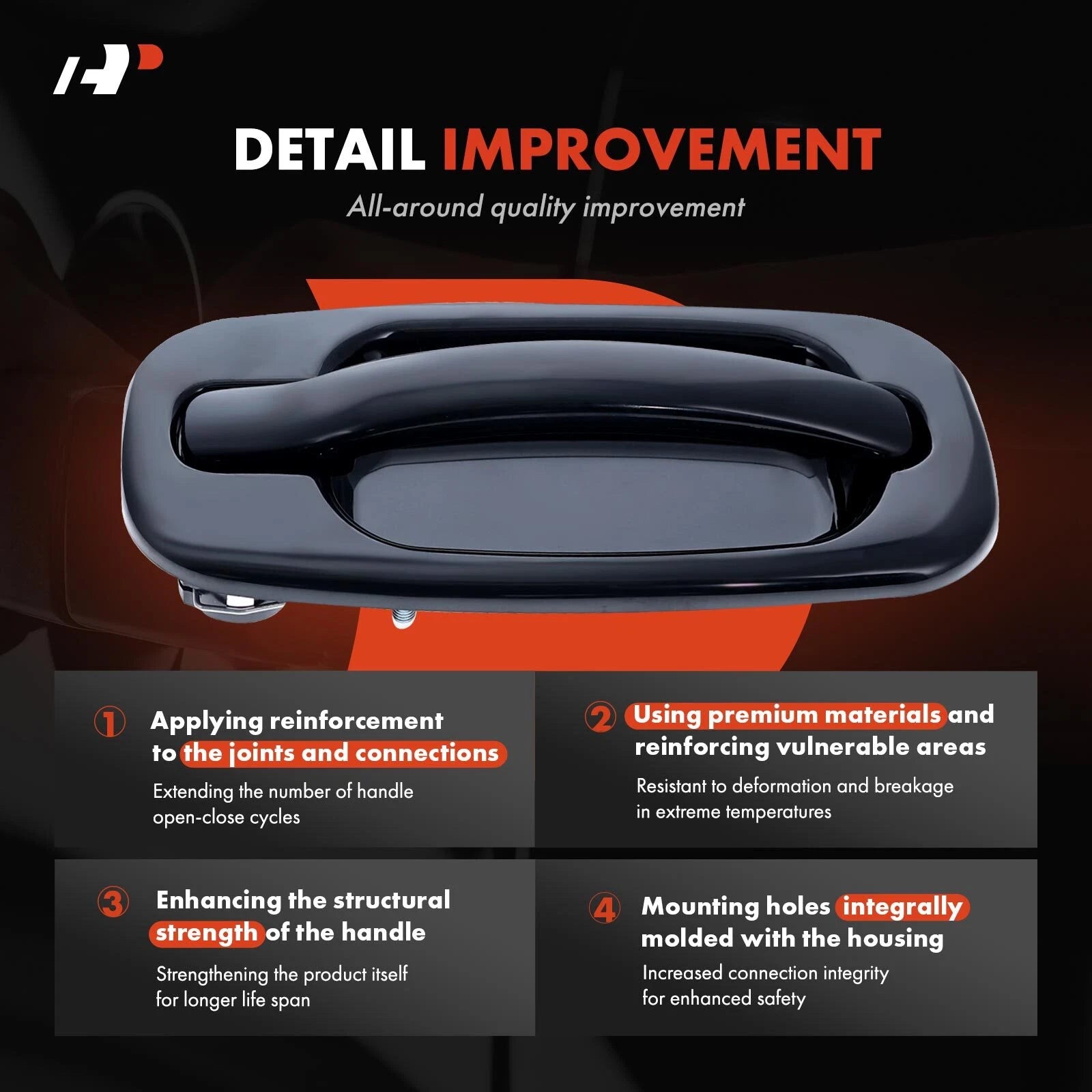 2X Front Exterior Door Handle for Silverado 1500 GMC Sierra 1500 (2004–2006)