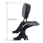 Black Low Sissy Bar Backrest with Luggage Rack for Harley Sportster XL (2004–2022)