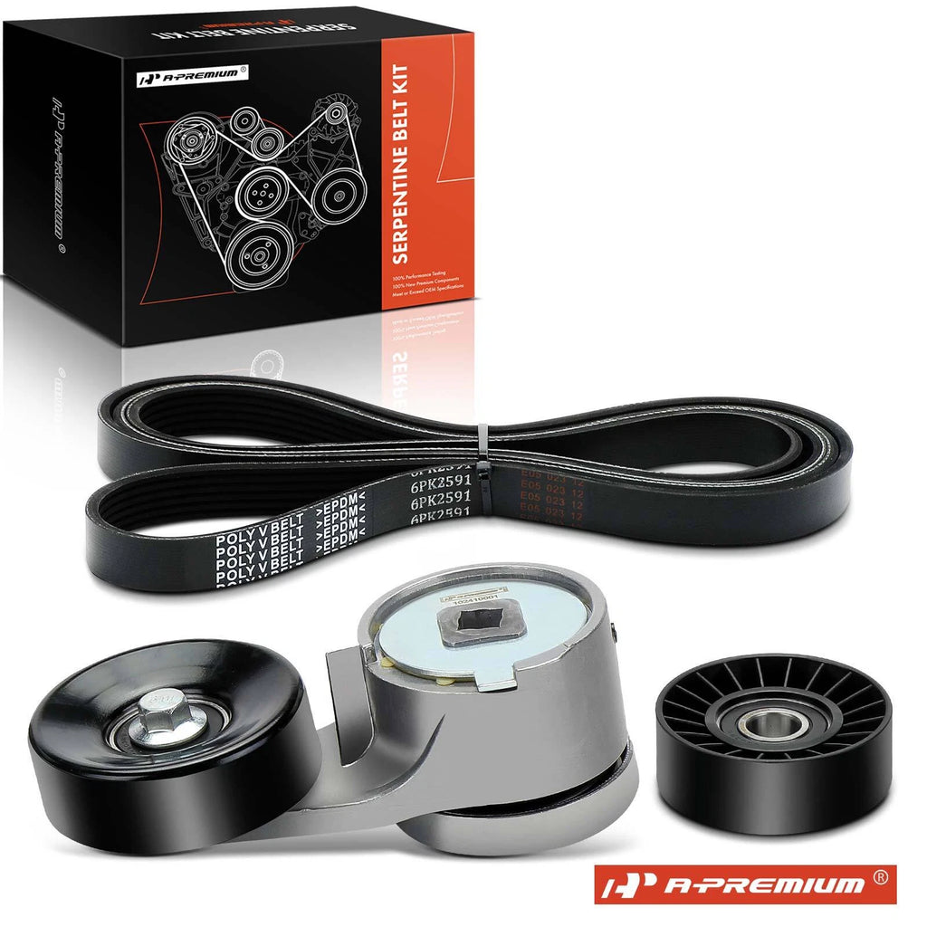 3X Serpentine Belt Drive Component Kit for Ford F-150 F-250 F-350 (1993–1996)