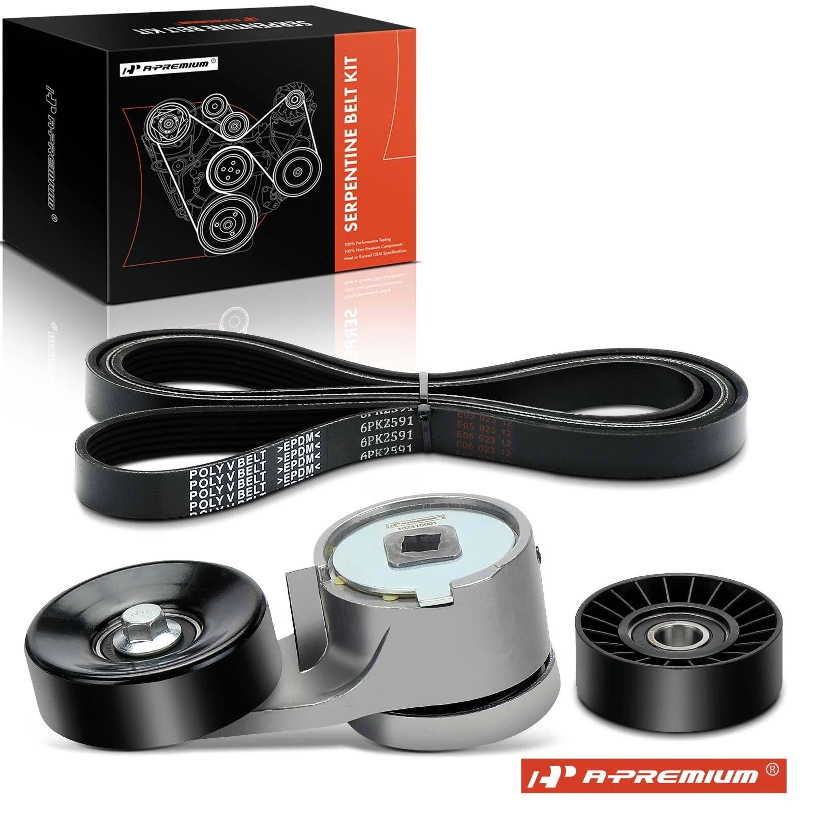 3X Serpentine Belt Drive Component Kit for Ford F-150 F-250 F-350 (1993–1996)