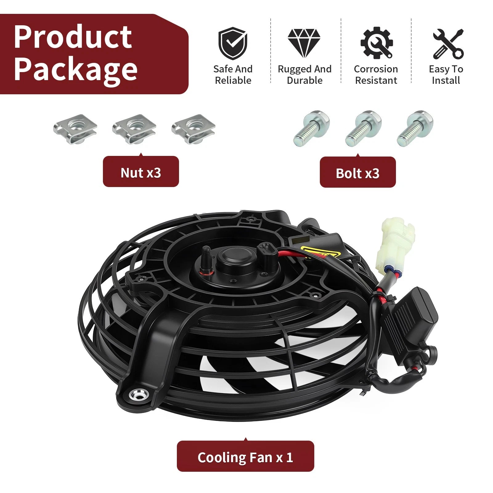 Radiator Cooling Fan & Bolts for Suzuki Quadsport Z400 LTZ400 (2009–2014)