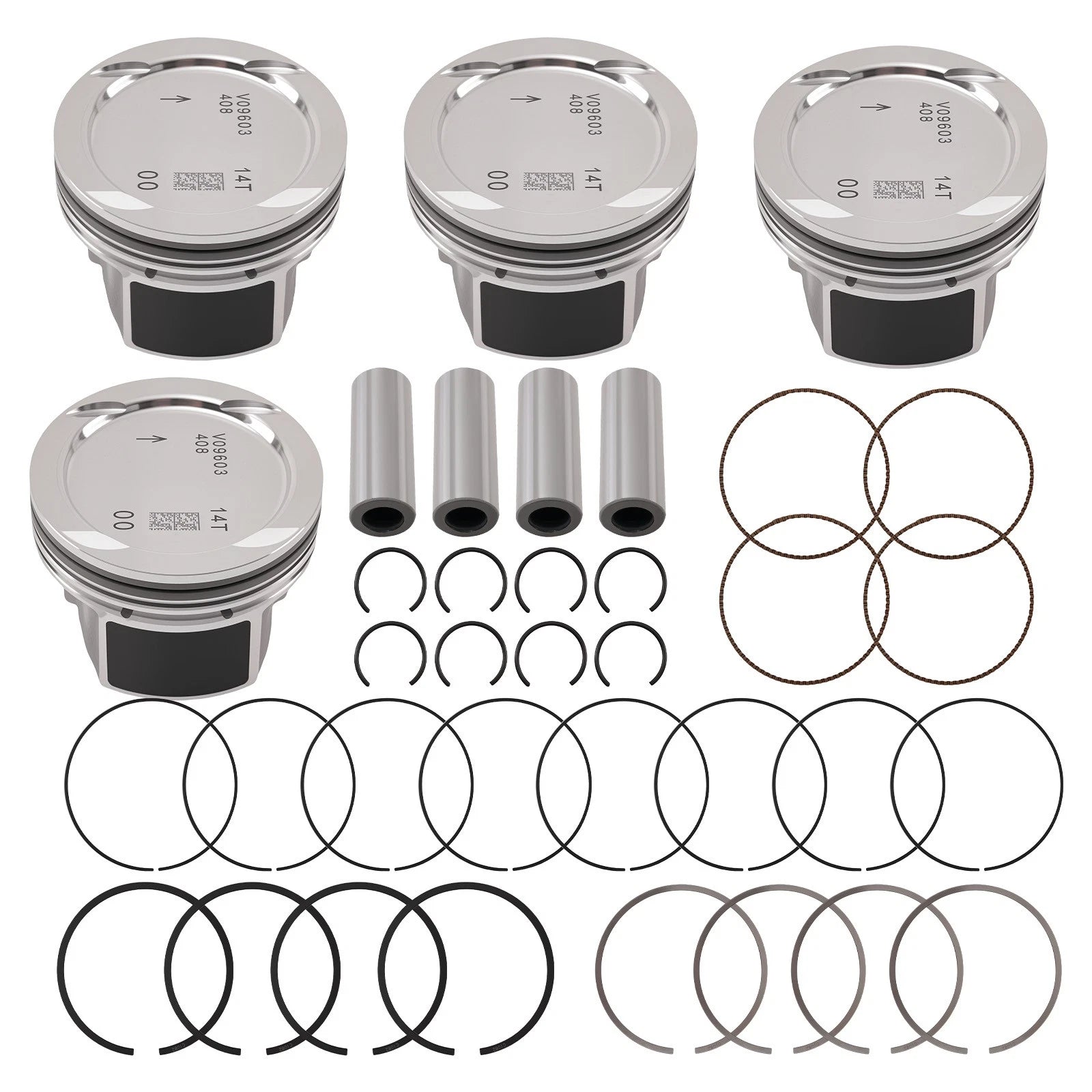 Set of 4 Pistons & Rings Kit for Chevy Cruze Sonic Trax Encore (2011–2021)