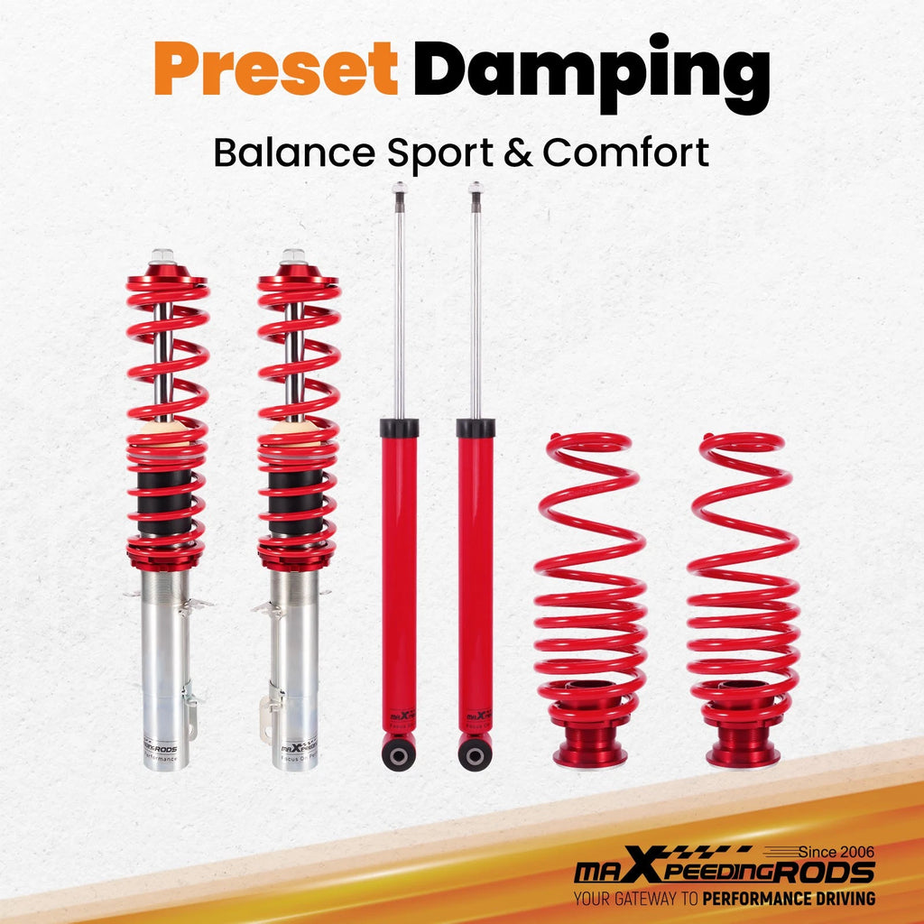 Adjustable Coilover Lowering Kit for VW Jetta Golf MK4 (1998–2007)