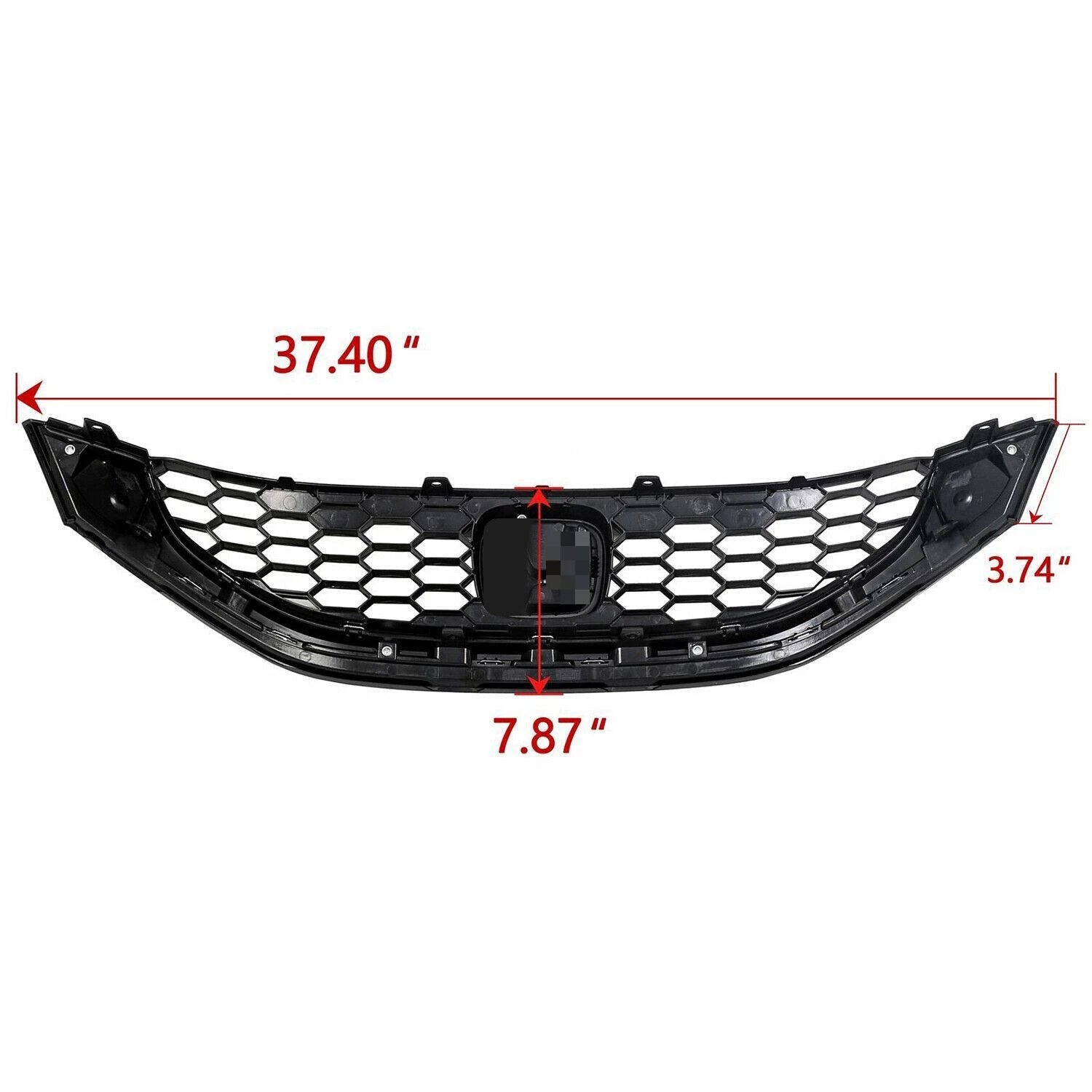 Front Bumper Upper Grille for Honda Civic Sedan (2013-2015) with Chrome Trim