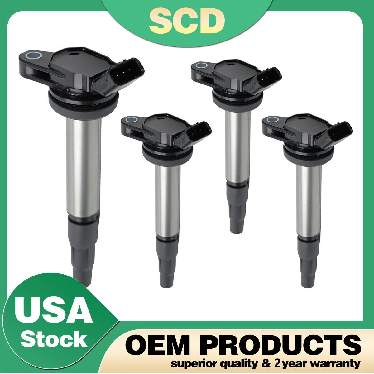 Set of 4 Ignition Coils for Toyota Corolla Lexus CT200h Scion xD (1.8L L4) UF596