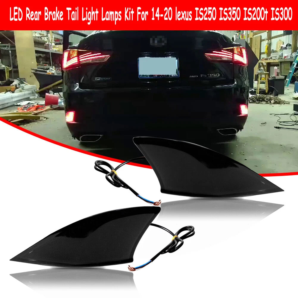 Smoked Lens LED Bumper Reflector Signal Brake Lights for Lexus IS250 IS350 (2014–2023)