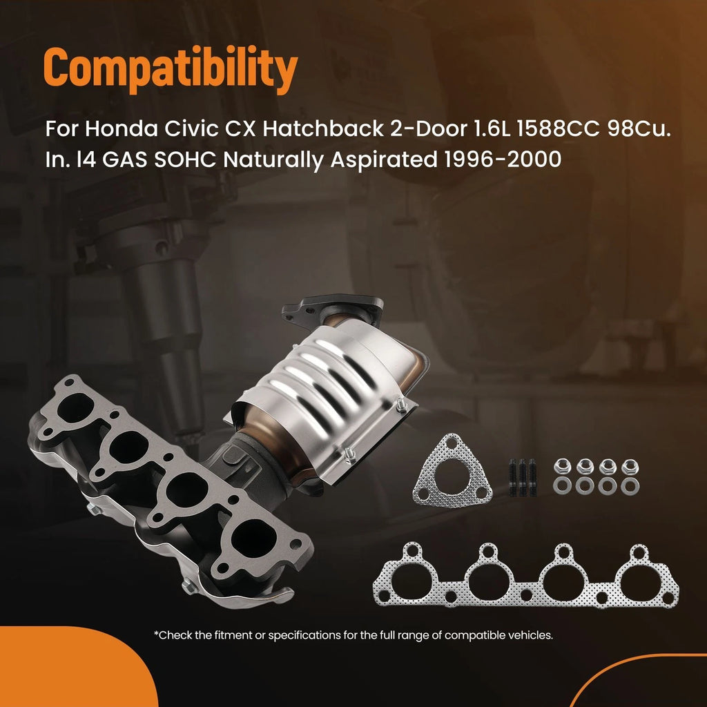 Catalytic Converter Kit for Honda Civic DX LX CX 1.6L (1996–2000) Stainless Steel