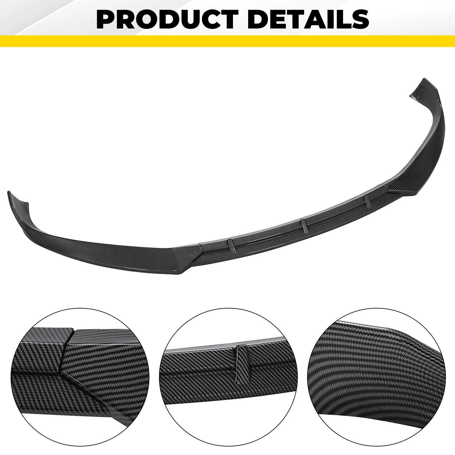 Carbon Fiber Look Front Bumper Lip Spoiler for Tesla Model S (2016–2020)