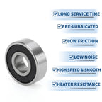 6201DDU Deep Groove Ball Bearing for Scooter Skateboard (P0 12x32x10mm)