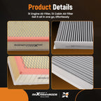 Engine & Cabin Filter Set for F-150 Diesel V6 3.0L (2018–2021) AF5642 PA5642