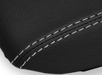 Leather Console Lid Armrest Cover for Mazda 3 (2003–2008) Black White Stitch