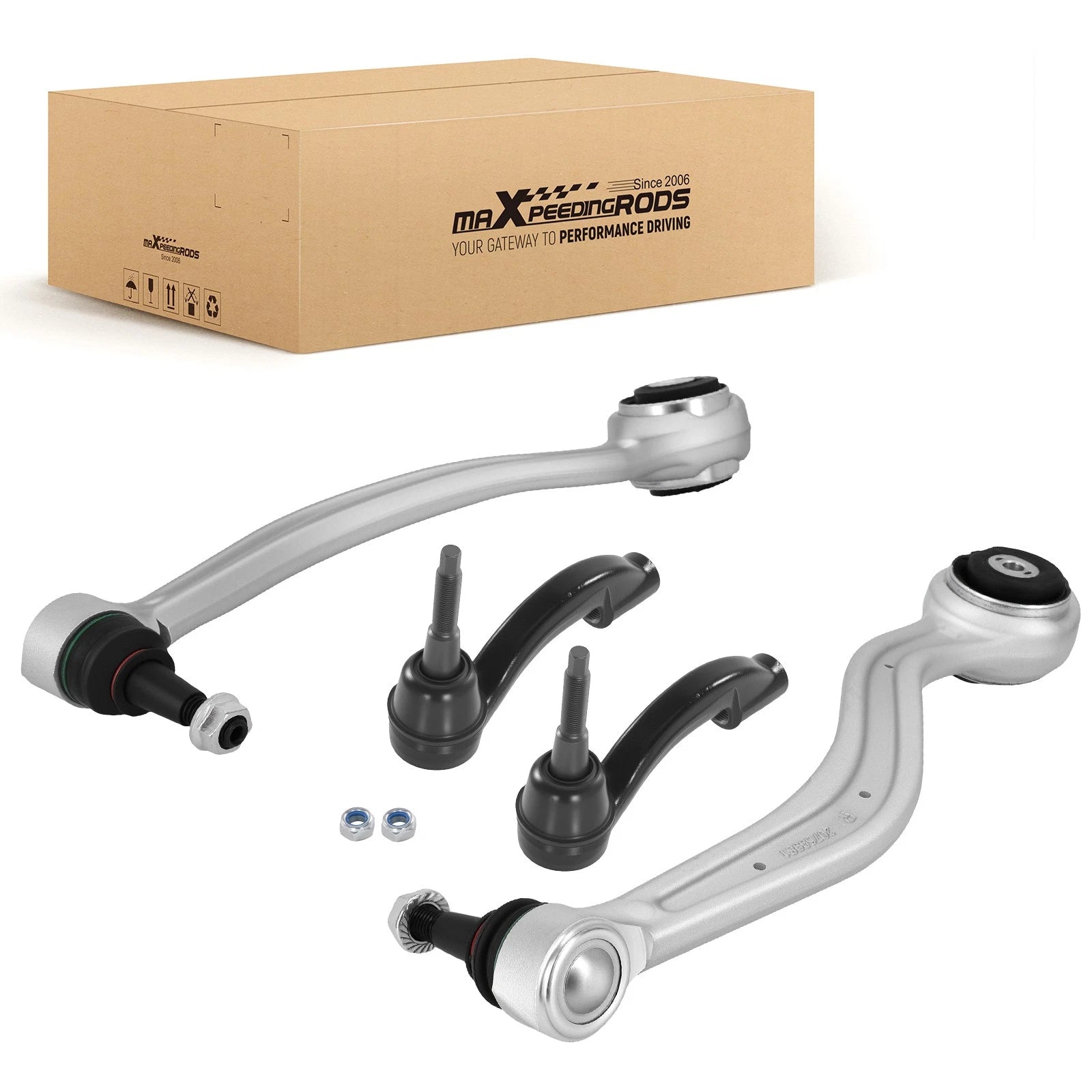 Set of 4 Front Lower Control Arms Tie Rods for Cadillac ATS (2013–2019) RWD