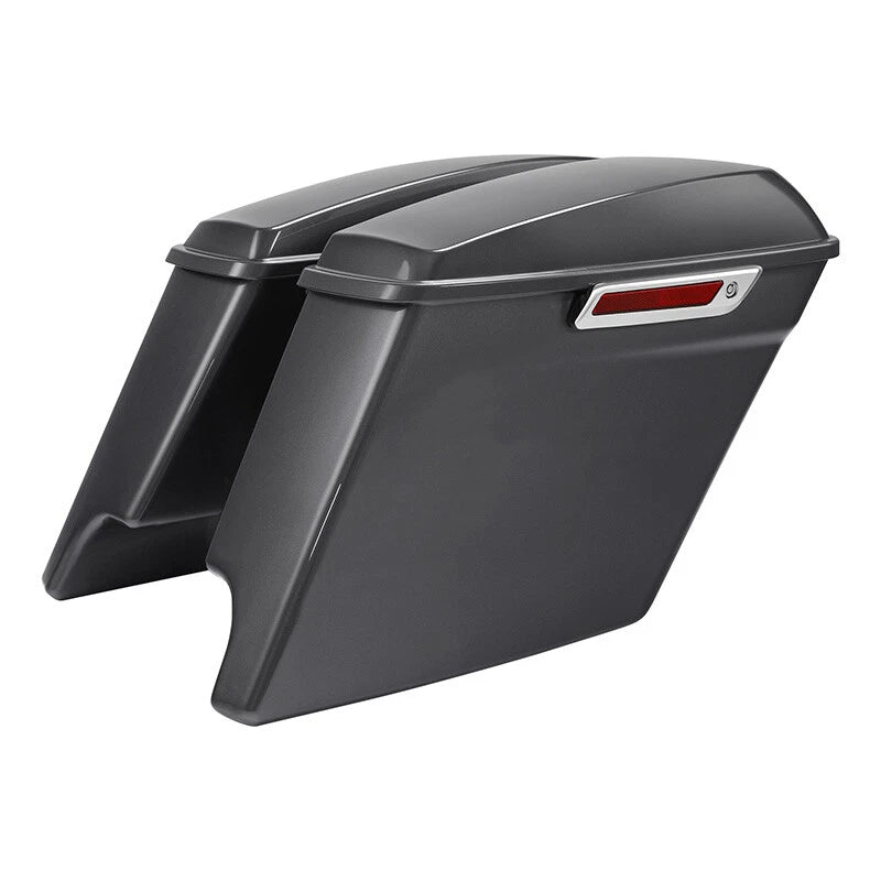 5" Stretched Saddlebags for Harley Road Glide (2014–2024) Gauntlet Gray Metallic