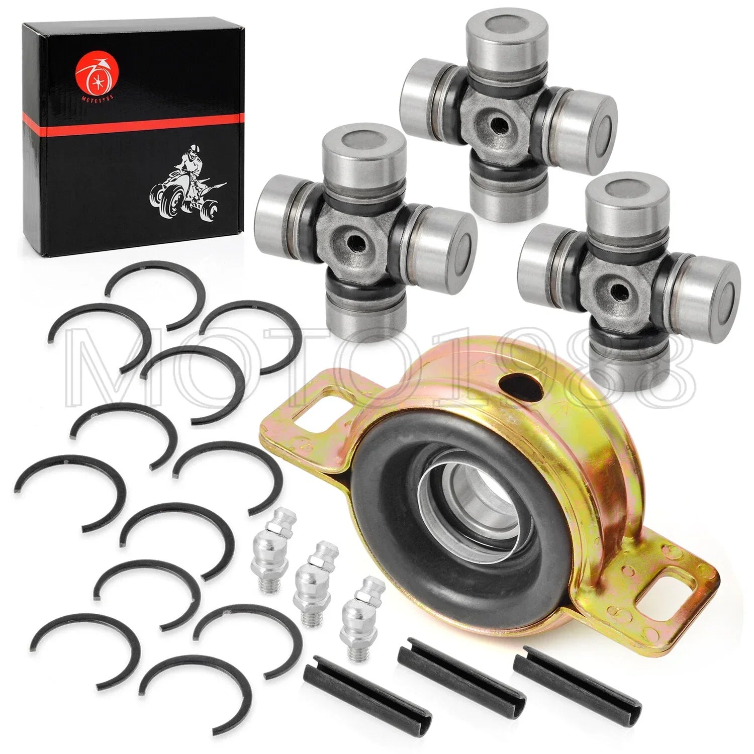 2 x Front Rear Prop Shaft Carrier & U-joint for Polaris RZR S 900/1000 (2014–2019)