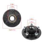 Set of 2 Pre-Assembled 5-Lug Trailer Wheel Hubs for 3500 lbs Axle