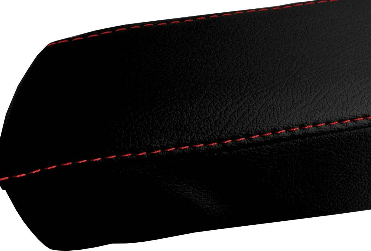 Leather Console Lid Armrest Cover for Chevrolet Camaro (2016–2023) Red Stitch