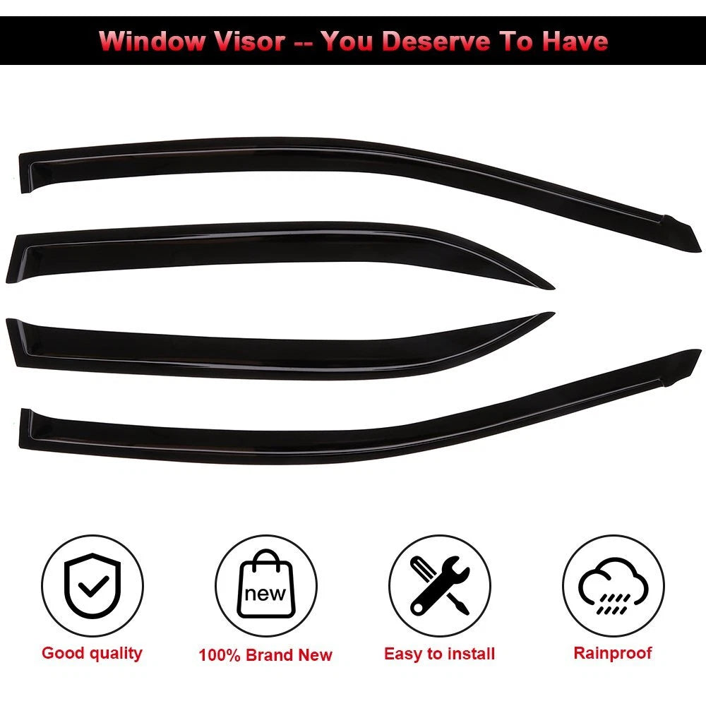 Window Visor Rain Vent Shade Guard Deflector for Toyota Corolla (2009–2013)
