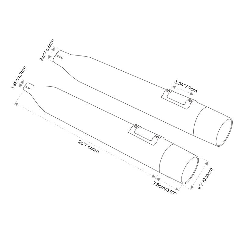 4" Megaphone Slip-on Muffler Exhaust Pipe for Harley Electra Glide (2017–2023)