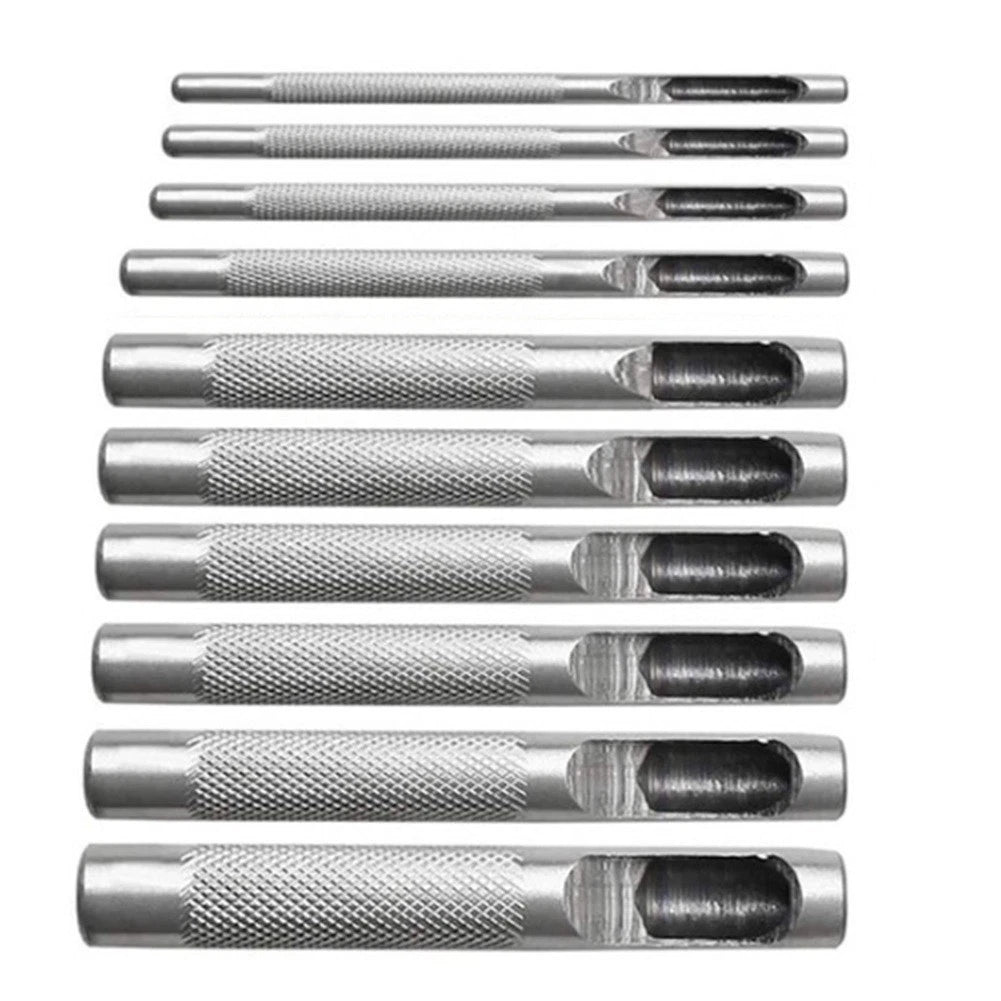 10pcs Leather Craft Hollow Drilling Puncher Set with Steel Punches