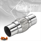 2.5" OD Double Braid Stainless Steel Flex Tube Exhaust Pipe Universal 8"