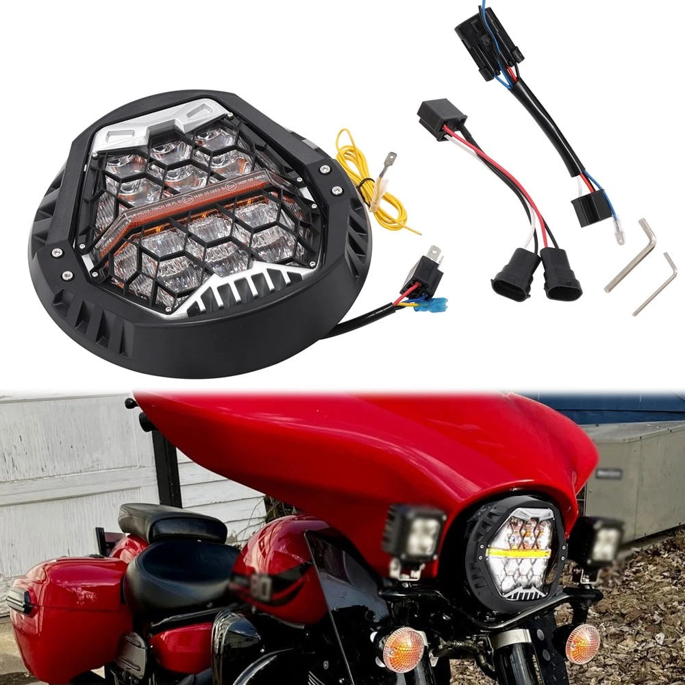 7" LED Headlight w/ Amber DRL for Harley Street Glide FLHX CVO (2014–2024)