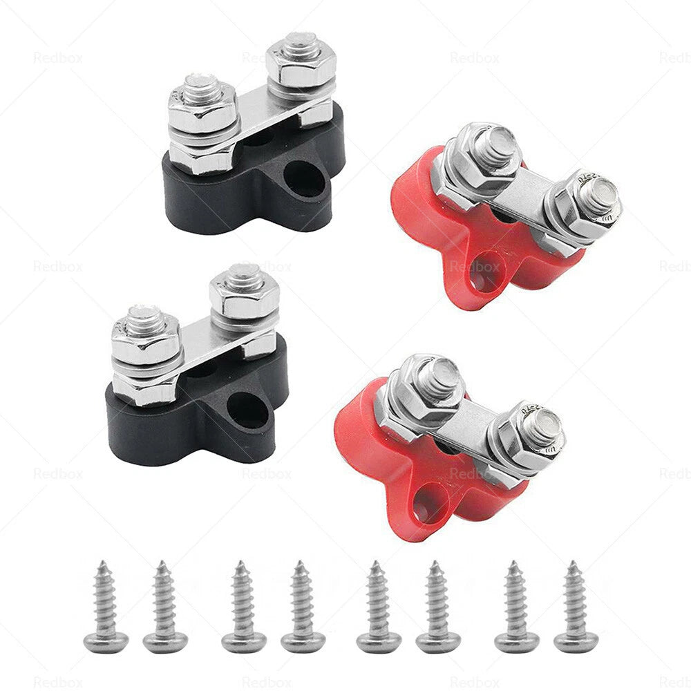 2x Bus Bar Terminal Blocks for M8 Distribution Studs (Negative Positive)