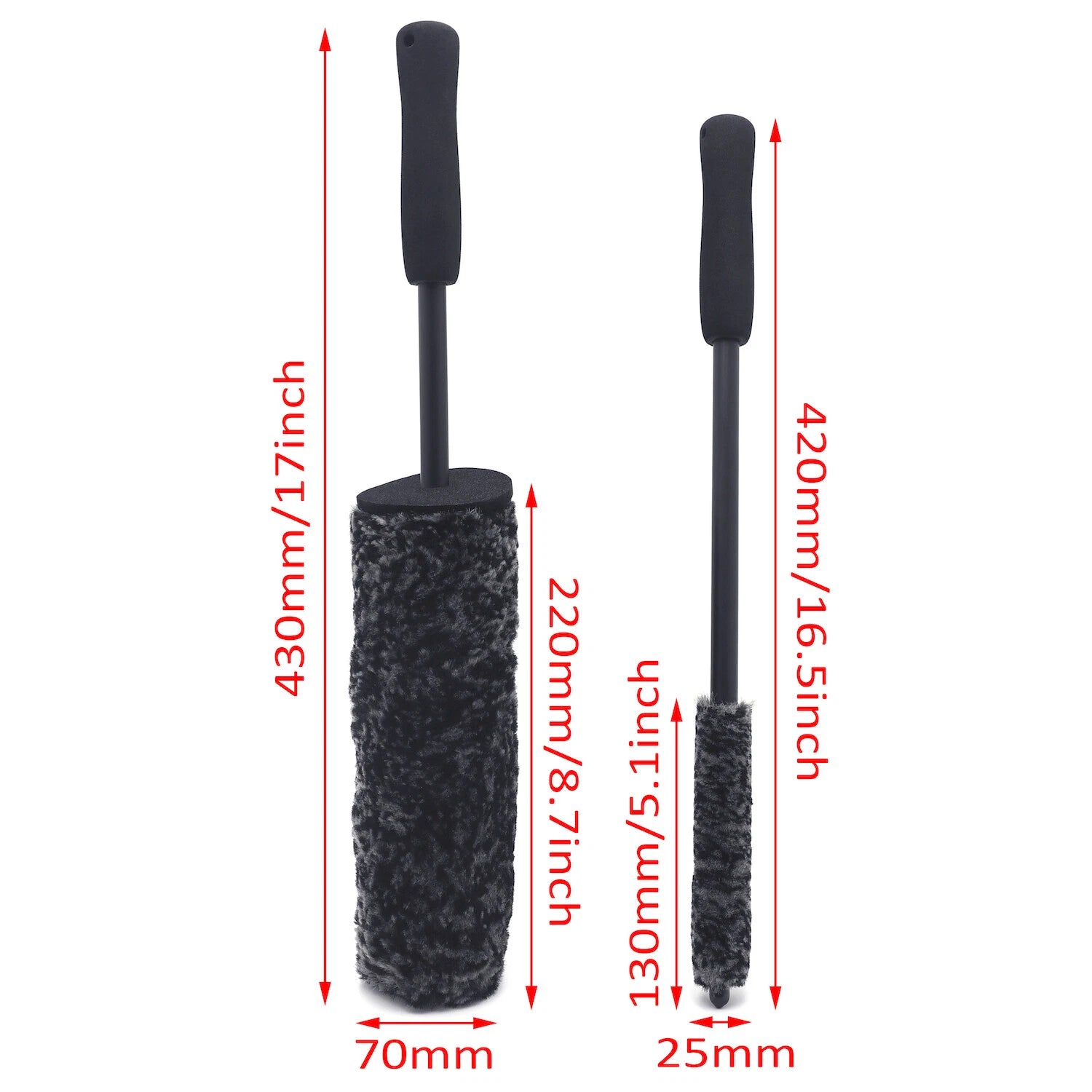 Set of 4 Soft Bristle Tire Rim Cleaning Brushes for All Vehicles