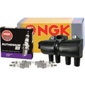 NGK DIS Ignition Coil & 4 Ruthenium HX Spark Plugs for Chevy Suzuki L4
