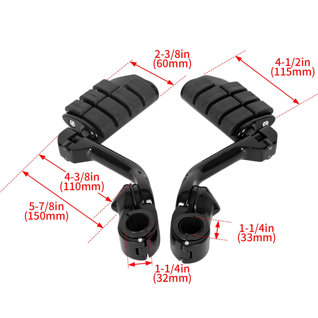 1-1/4" Engine Guard Foot Pegs for Harley Touring