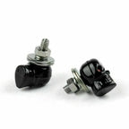 2X Black Skull License Plate Frame Screw Bolts for Universal Motorcycle